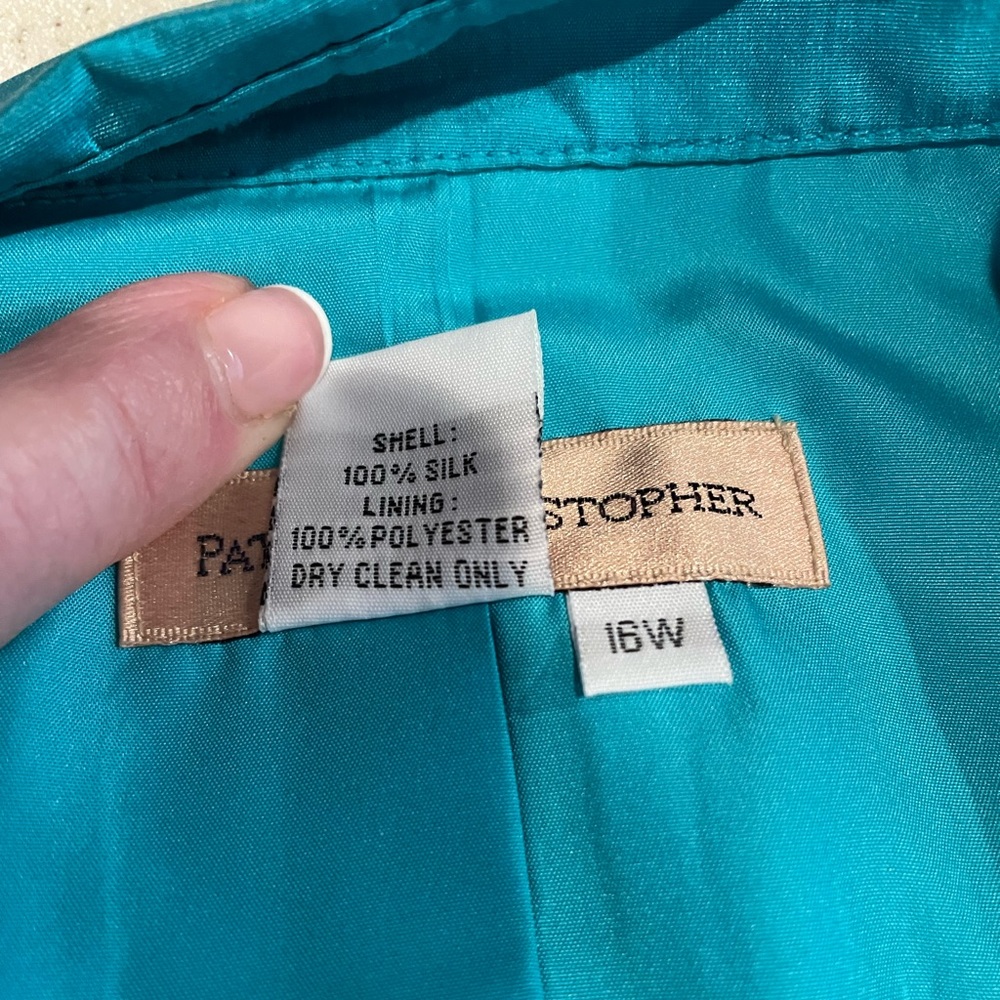 Patrick Christopher Size 16w 100% Silk Blazer Ful… - image 6